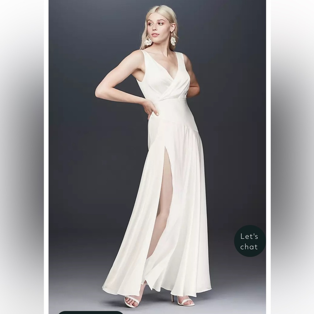 Fame and Partners White Maxi Dress with Side Slit